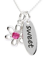 handsome little silver July birthstone with meaning baby necklace